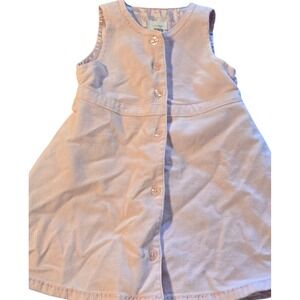 Y2k Baby Gap Corduroy Jumper Dress - Pink Button Front Sleeveless Infant 18-24mo